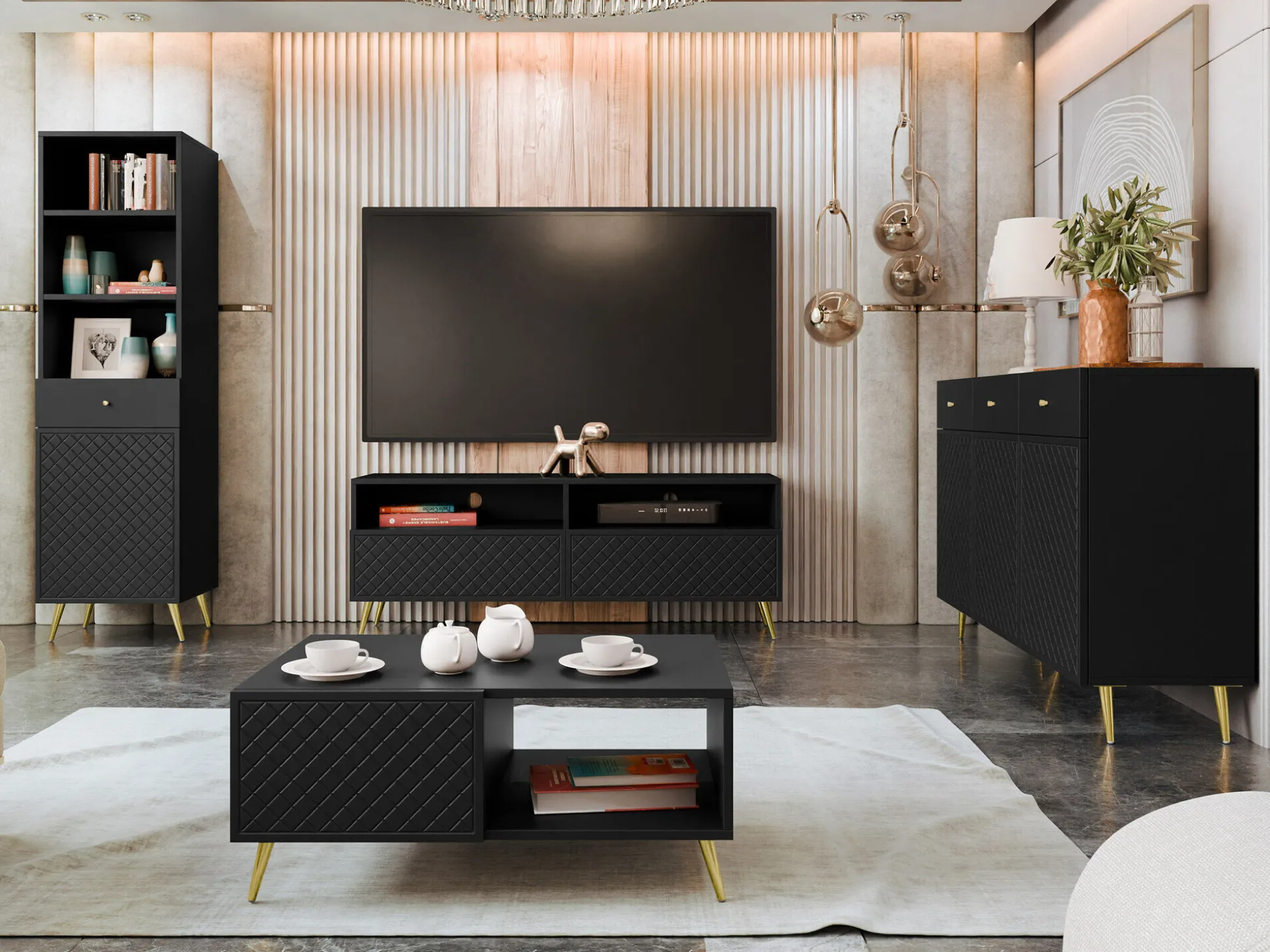 TV-bord Comfivo Pavo (Sort)