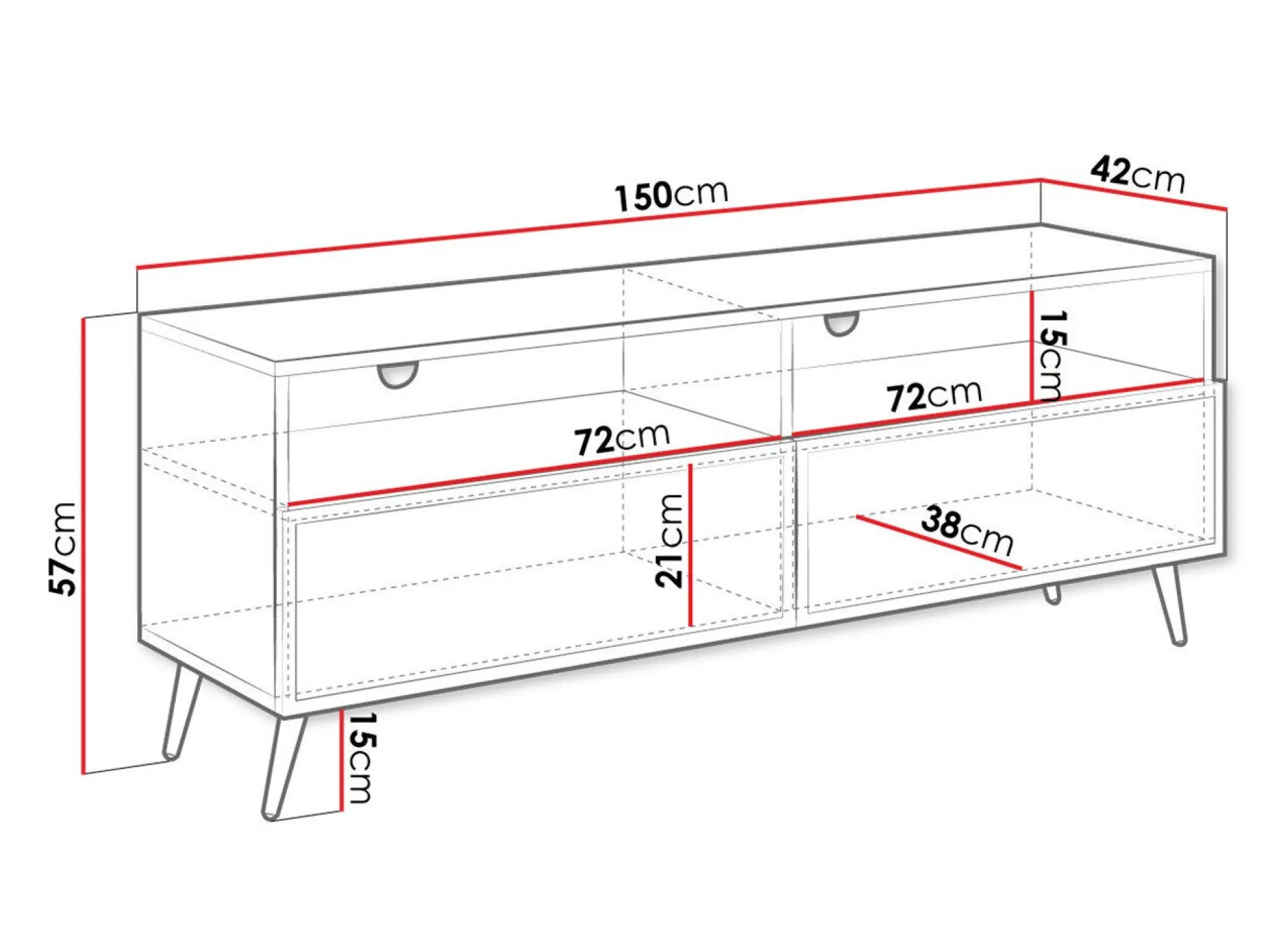 TV-bord Comfivo Pavo (Sort)