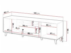 TV-bord Dicto II (Hvid + Sort)