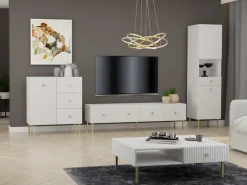 TV-bord Etliva 105 (Hvid + Gylden)