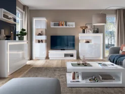 TV-bord Feldeli 102 (Hvid + Glansfuld hvid)