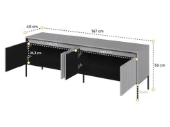 TV-bord Fernolu 104 (Grå + Sort)