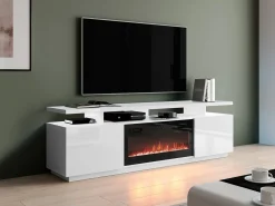 TV-bord Figura I (Hvid + Glansfuld hvid)