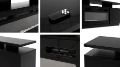 TV-bord Figura I (Hvid + Glansfuld hvid)