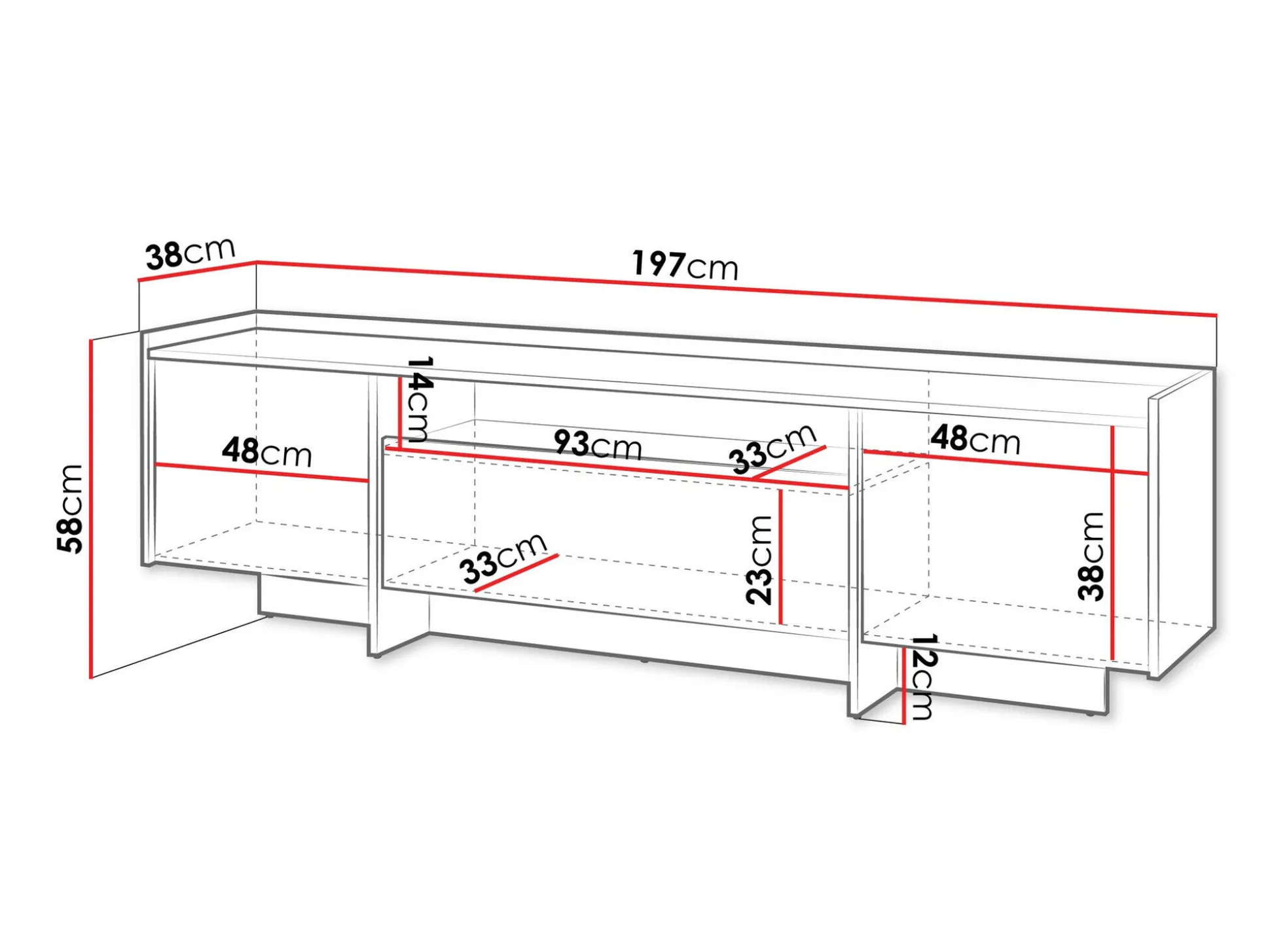 TV-bord Filus (Mørk eg)
