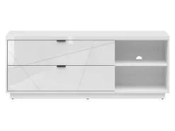 TV-bord Fivale 104 (Glansfuld hvid + Hvid)