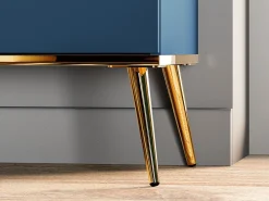 TV-bord Flonovu 104 (Mørkeblå + Gylden)