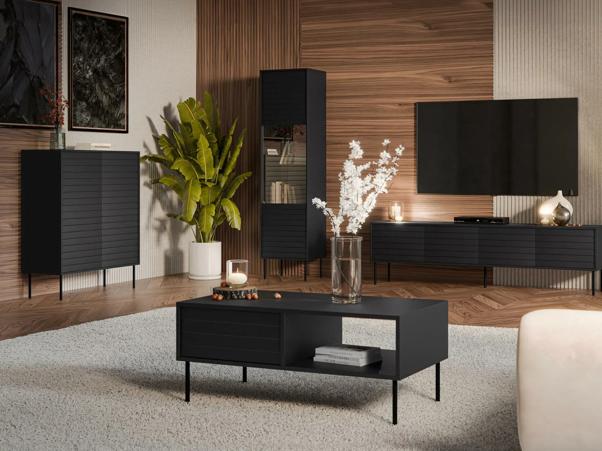 TV-bord Flosoru 105 (Sort)