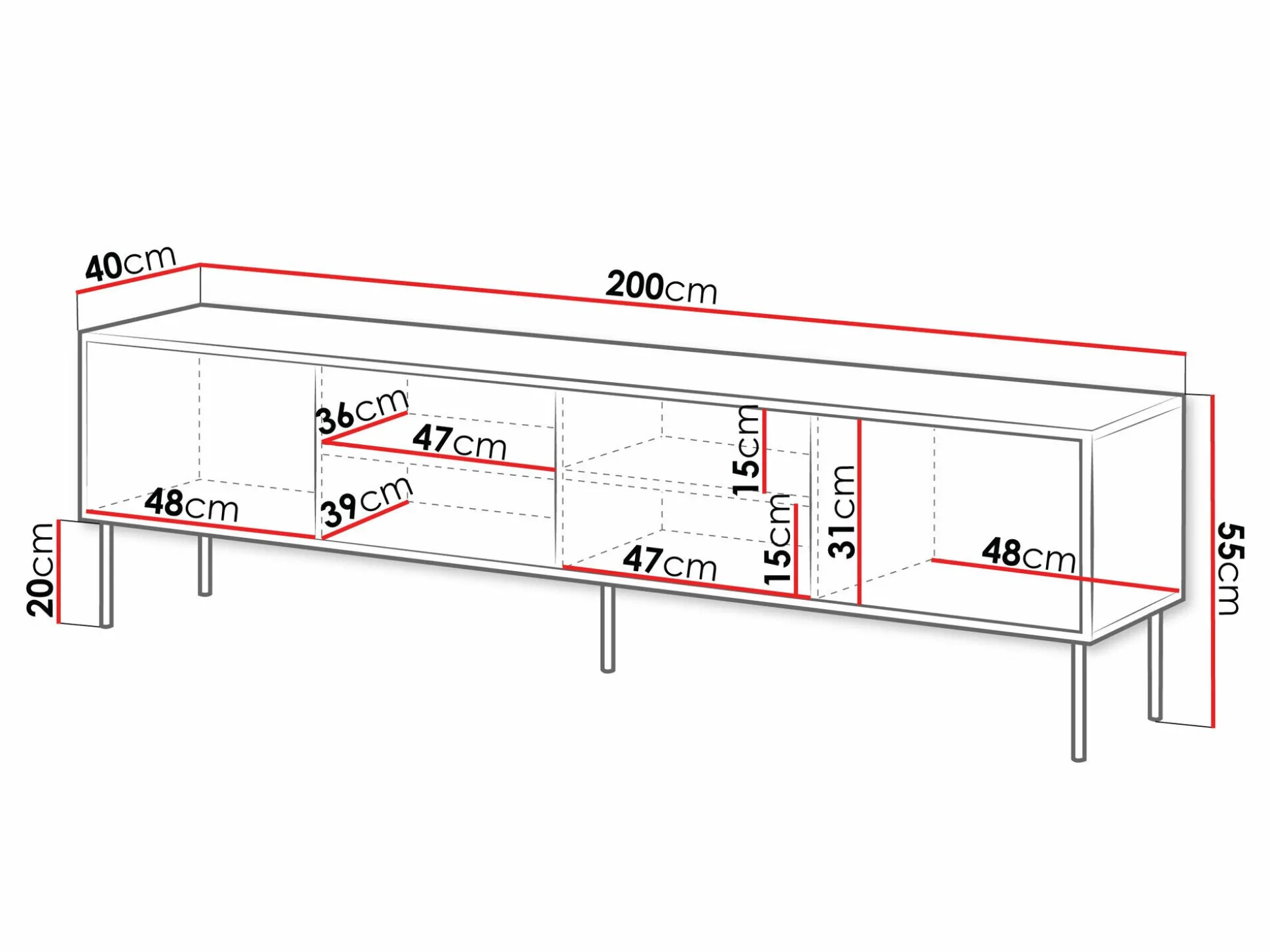 TV-bord Flosoru 105 (Sort)