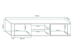 TV-bord Gilroy 104 (Hvid + Glansfuld hvid)