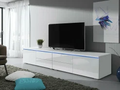 TV-bord Hortus (Hvid + Glansfuld hvid)