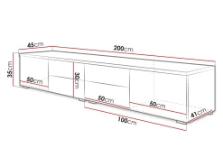 TV-bord Hortus (Hvid + Glansfuld hvid)
