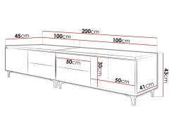 TV-bord Hortus I (Hvid + Glansfuld hvid)