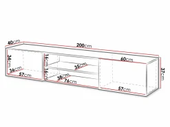 TV-bord Imago II (Hvid + Glansfuld hvid)