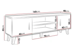 TV-bord Larfloi 108 (Hvid + Sonoma eg)