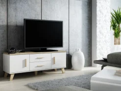 TV-bord Larfloi 103 (Hvid + Sonoma eg)