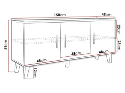 TV-bord Larfloi 106 (Hvid + Sonoma eg)