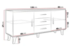 TV-bord Larfloi 107 (Wotan eg + Sort)