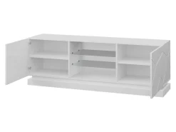 TV-bord Linar (Hvid + Glansfuld hvid)