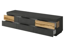 TV-bord Livlore 102 (Matera grå + Wotan eg)