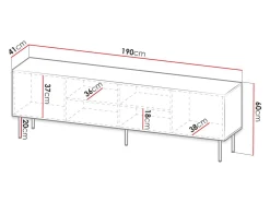TV-bord Lorelbo 103 (Sort + Gylden)