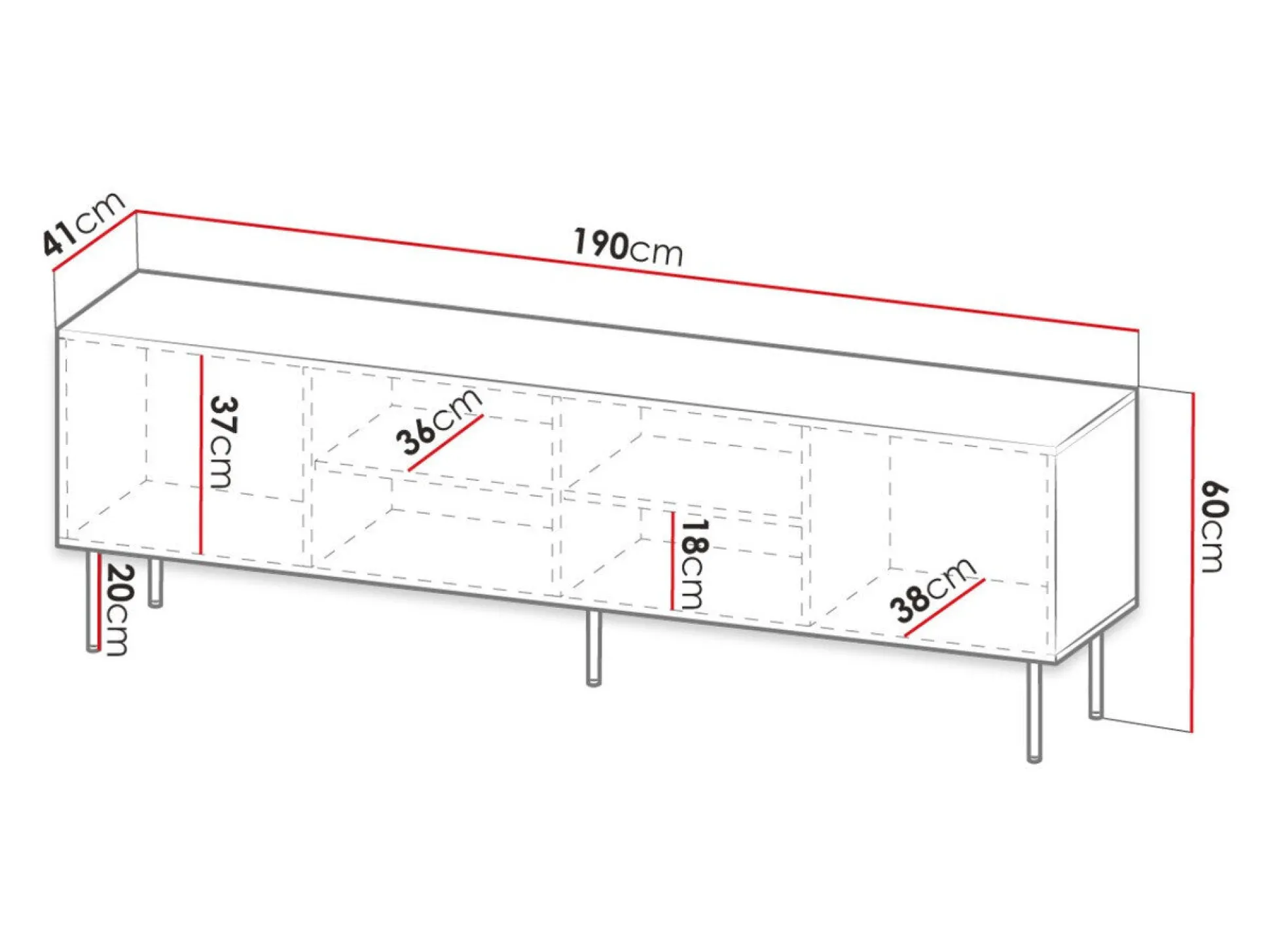 TV-bord Lorelbo 103 (Sort + Gylden)