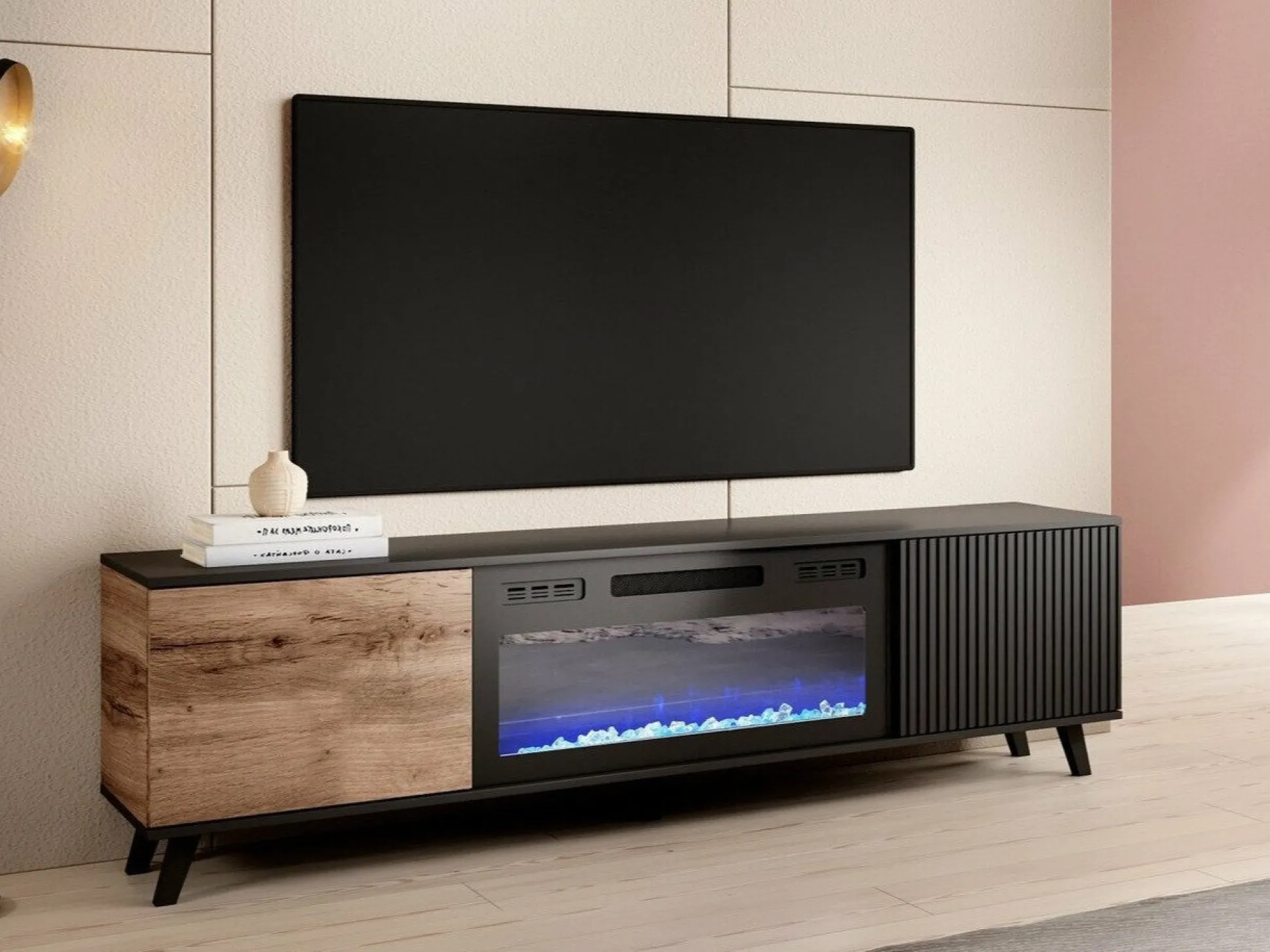 TV-bord Luelia 121 (Sort + Wotan eg)