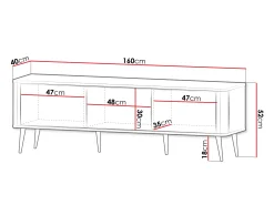 TV-bord Lufela 112 (Kashmir + Valnød)