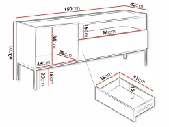 TV-bord Lunole 108 (Kashmir)