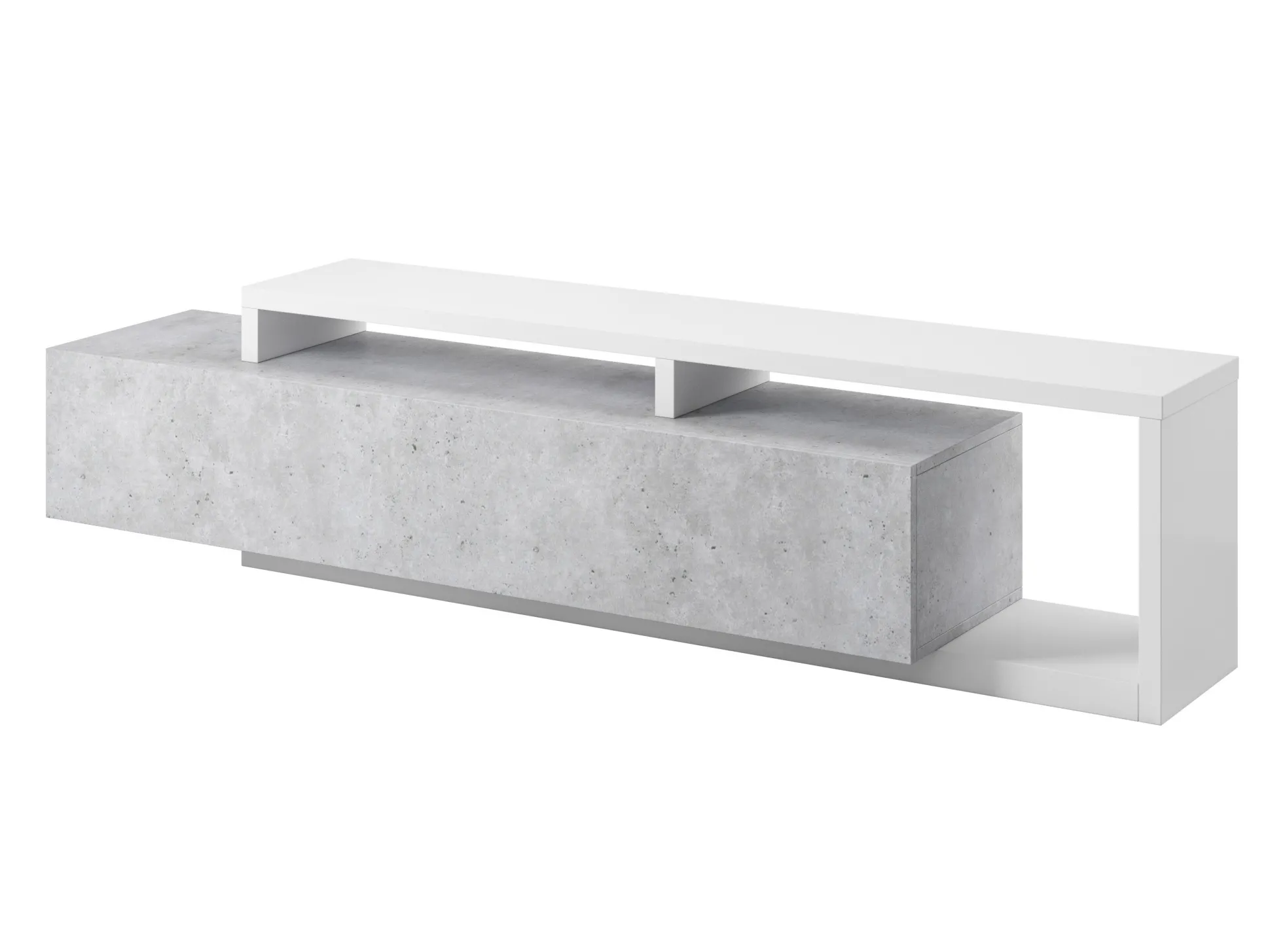 TV-bord Lutiva 103 (Hvid + Beton)