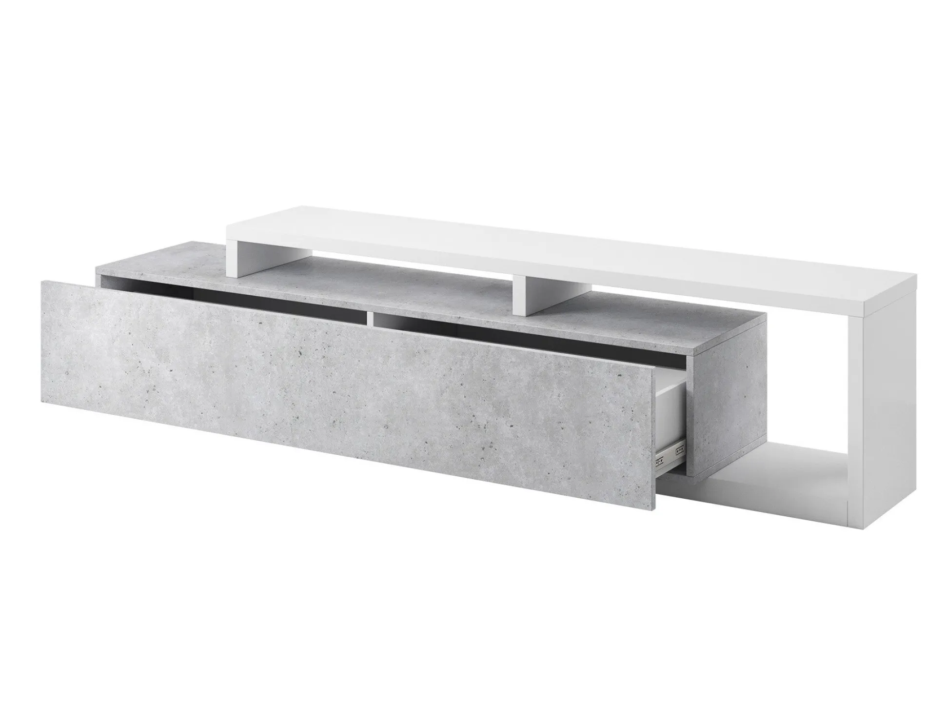 TV-bord Lutiva 103 (Hvid + Beton)