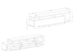 TV-bord Lutiva 103 (Hvid + Beton)