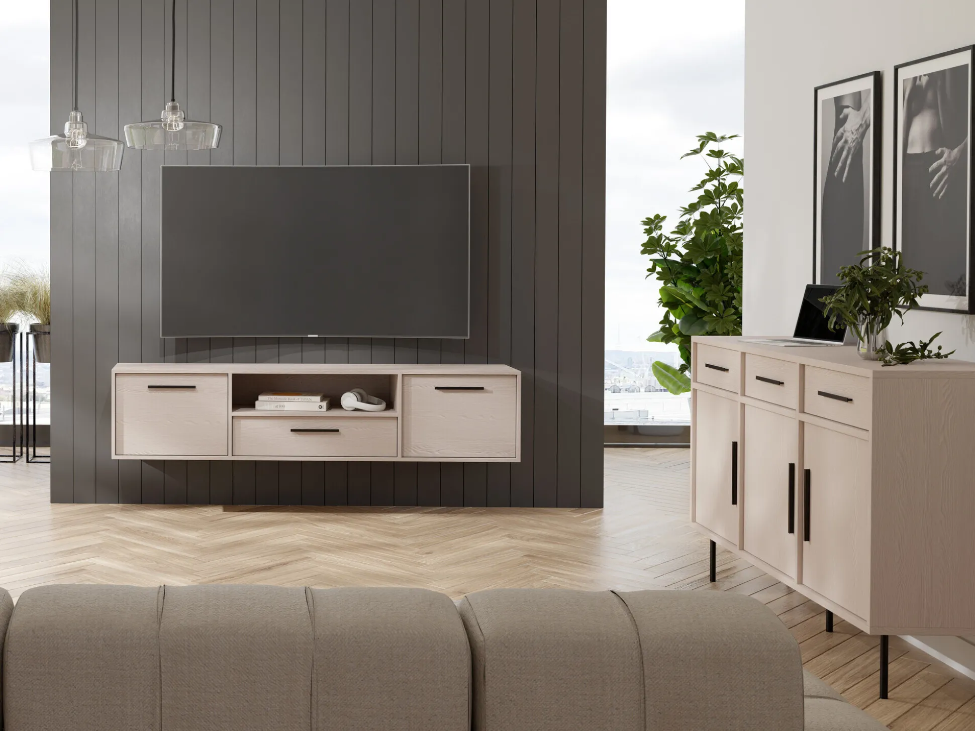 TV-bord Mansfield 105 (Lysebrun)