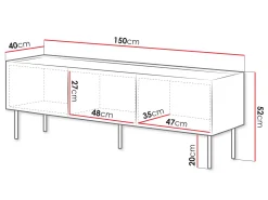 TV-bord Melbela 106 (Kashmir + Egetræ)