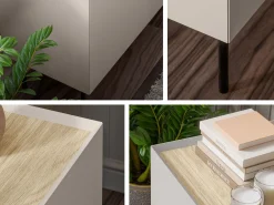 TV-bord Melbela 107 (Kashmir + Egetræ)