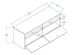 TV-bord Mirelbu 107 (Artisan eg + Hvid + Sort)