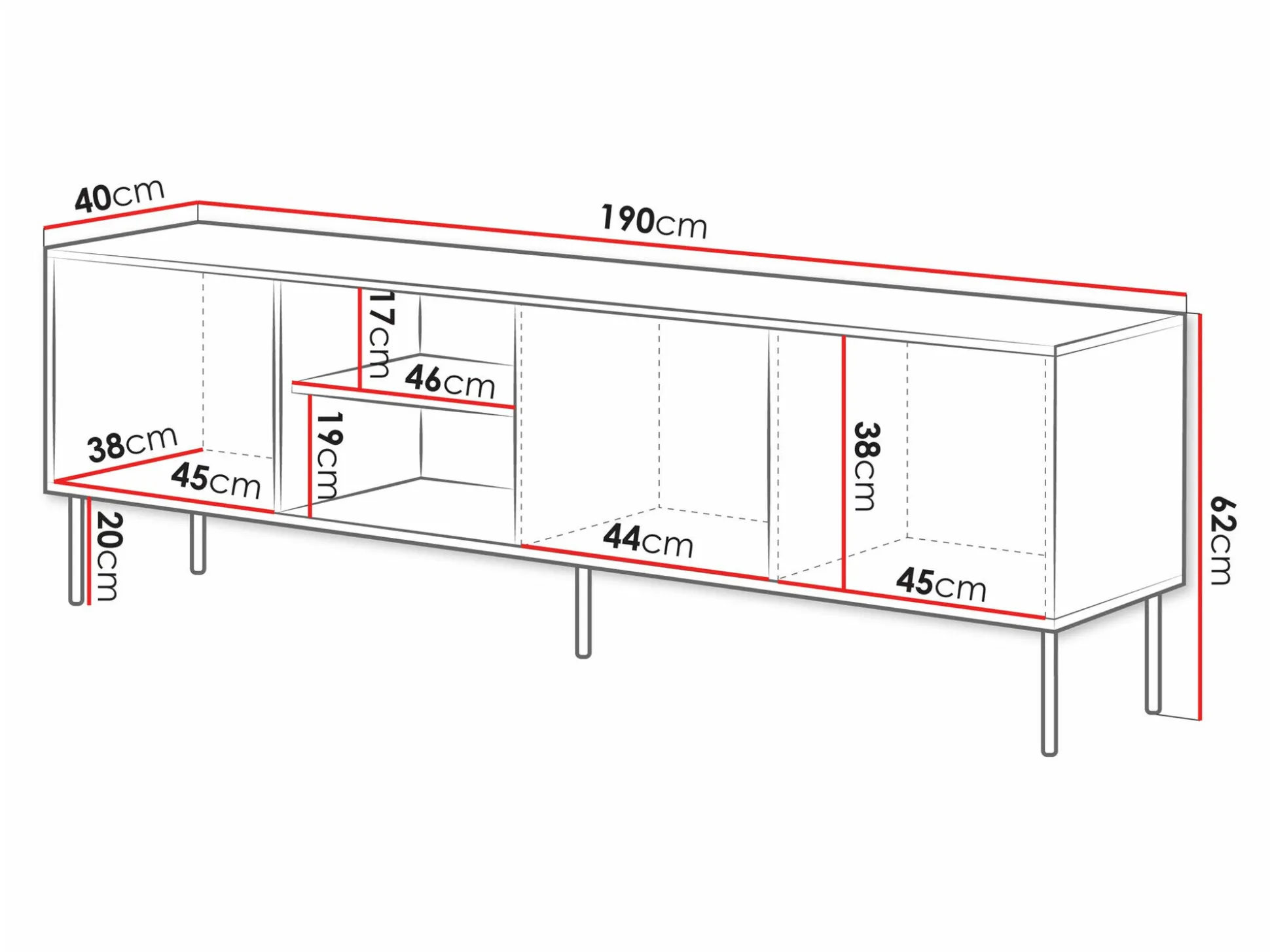 TV-bord Monevare 102 (Wotan eg + Kashmir)