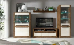 TV-bord Ophevaru 108 (Glossy cream + April egetræ)