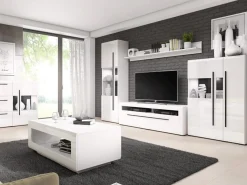 TV-bord Ophsalu 104 (Hvid + Glansfuld hvid)