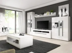 TV-bord Ophsalu 103 (Hvid + Glansfuld hvid)