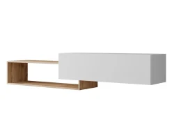 TV-bord Pinos (Hvid + Wotan eg)