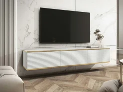 TV-bord Princal I (Hvid + Gylden)