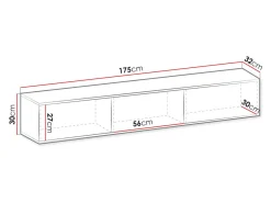 TV-bord Princal I (Hvid + Gylden)
