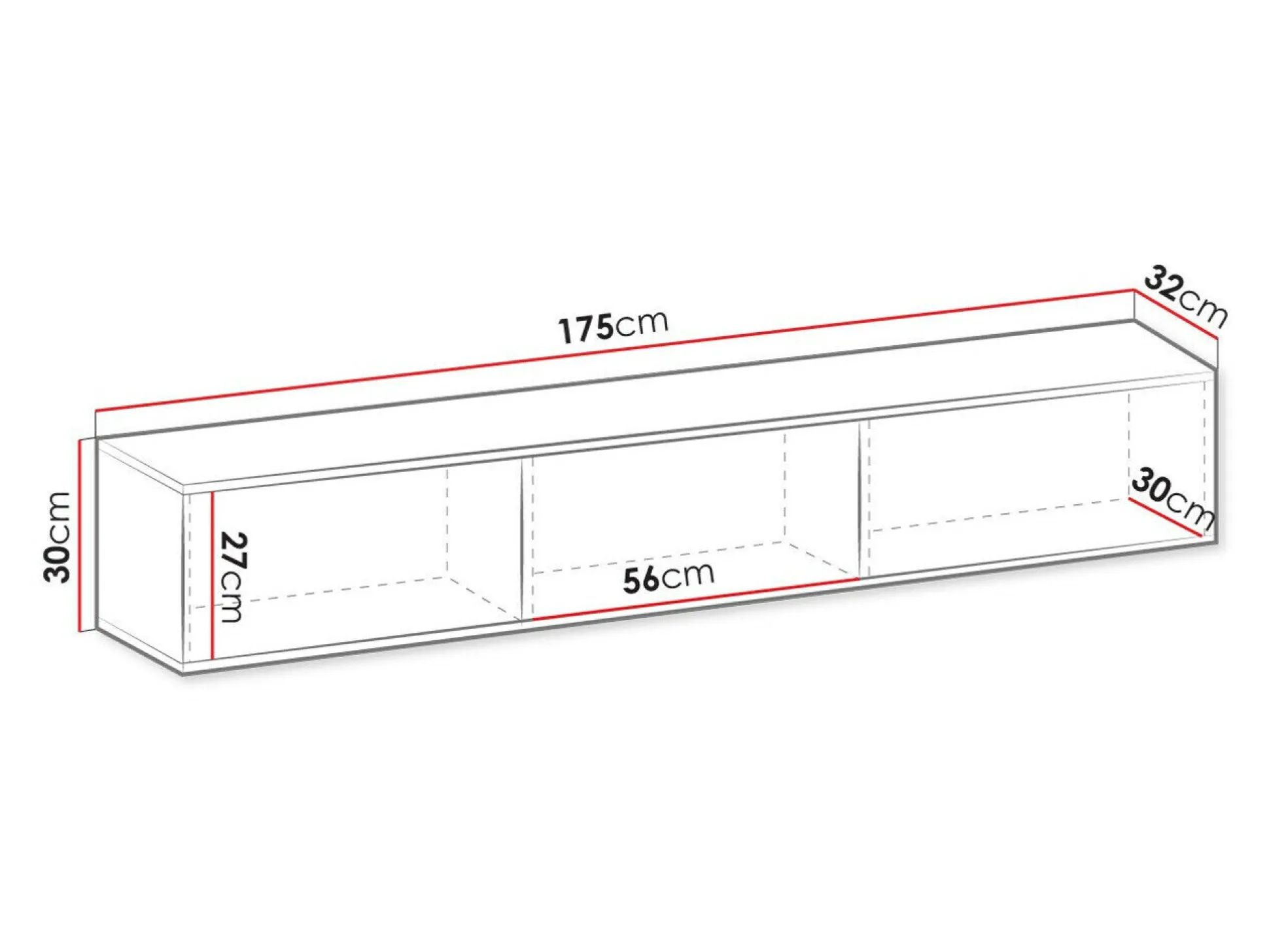 TV-bord Princal I (Hvid + Gylden)
