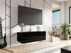 TV-bord Remus I (Sort + Blank sort)