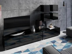 TV-bord Remus I (Sort + Blank sort)