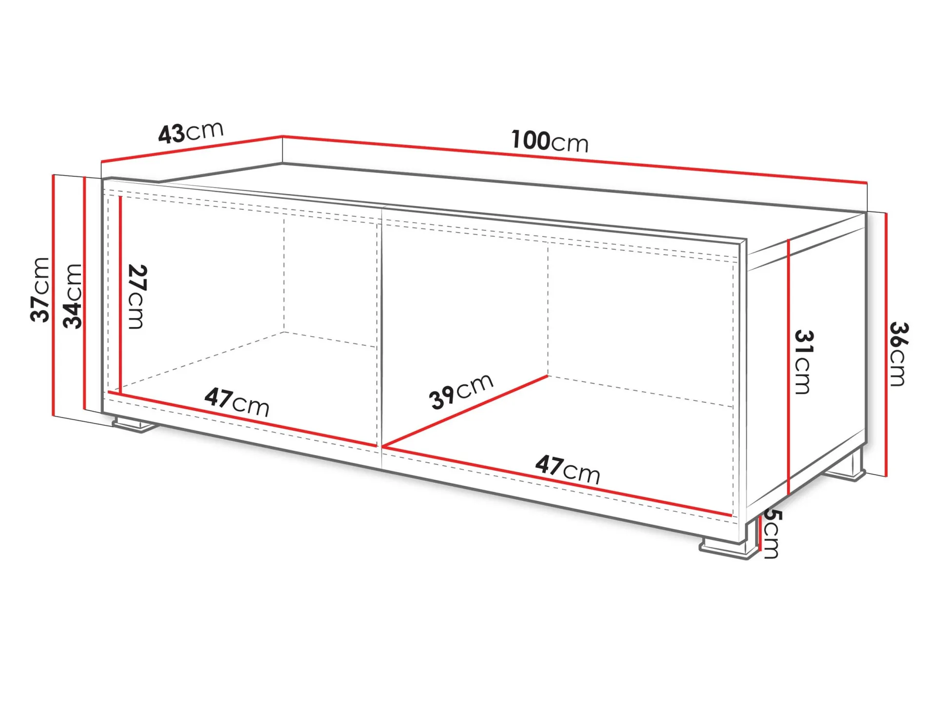 TV-bord Remus I (Sort + Blank sort)