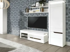 TV-bord Revelmi 101 (Glansfuld hvid + Hvid)