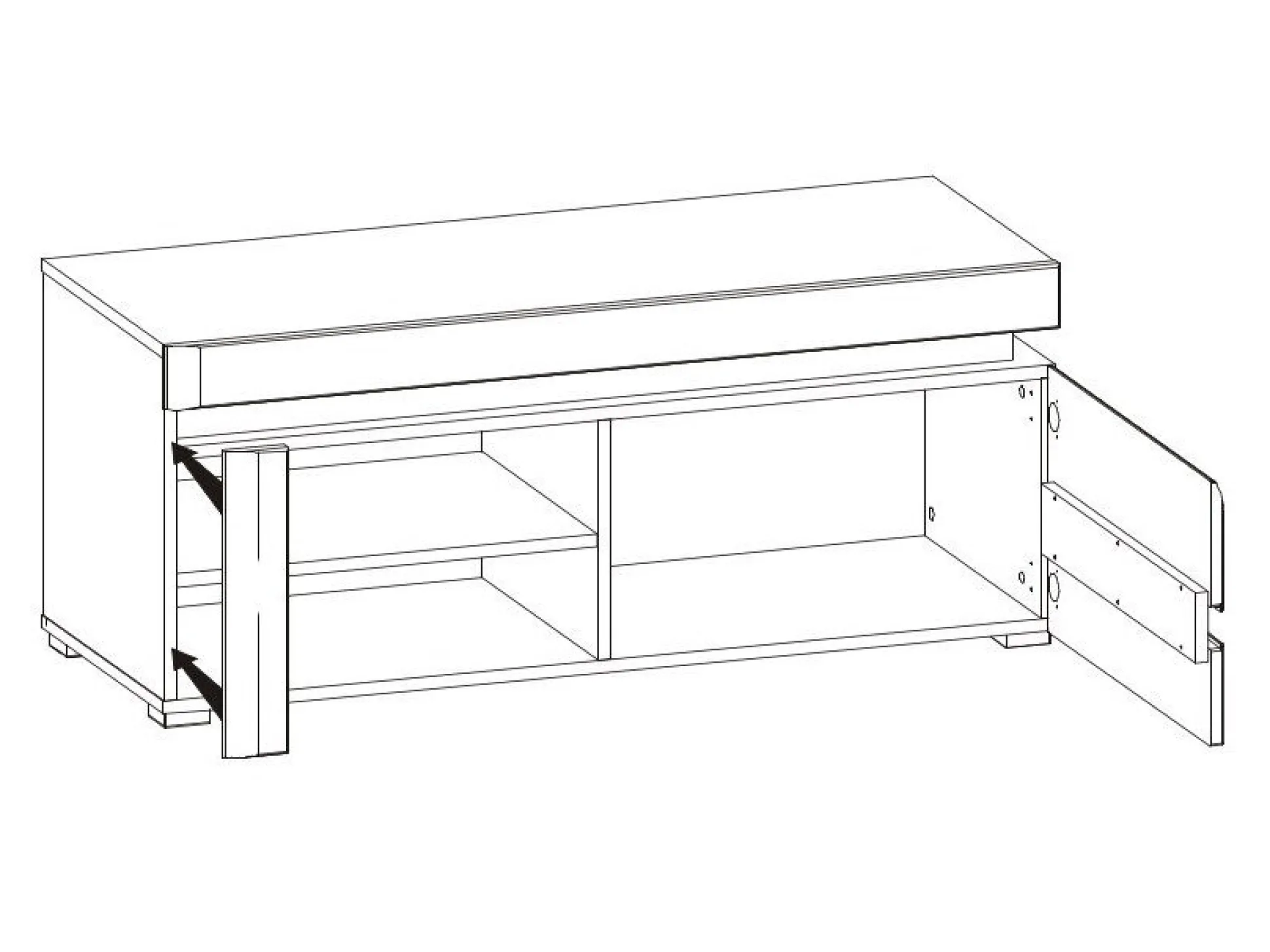 TV-bord Revelmi 100 (Glansfuld hvid + Hvid)
