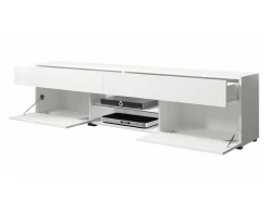 TV-bord Sarasota 134 (Hvid + Glansfuld hvid)
